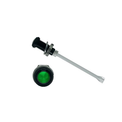 RHD-1660-F6PZG67PR Bivar, Panel Mount Vertical LED Light Pipe, Green Round Lens