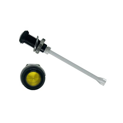 RHD-1660-F6PZY67PR Bivar, Panel Mount Vertical LED Light Pipe, Yellow Round Lens