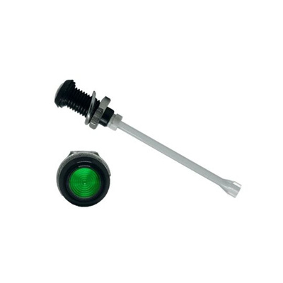 RHD-1890-F9PZG67PR Bivar, Panel Mount Vertical LED Light Pipe, Green Round Lens