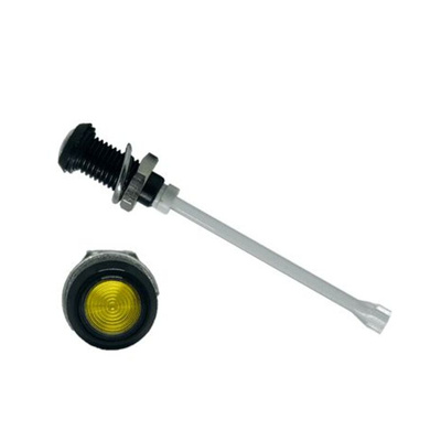 RHD-910-F6PZY67PR Bivar, Panel Mount Vertical LED Light Pipe, Yellow Round Lens