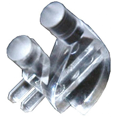 515-1061F Dialight, PCB Mounted 2-Way Right Angle LED Light Pipe, Bi-Level-Row Clear Dome Lens
