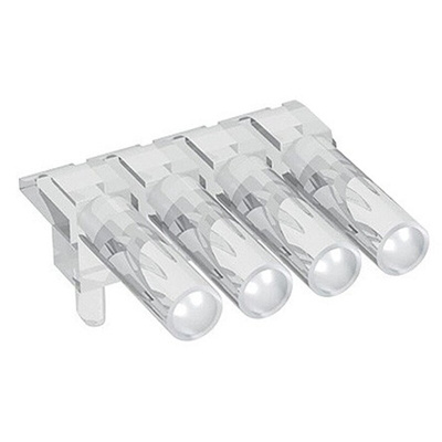 1271.2004 MENTOR, PCB Mounted 4-Way Right Angle LED Light Pipe, Clear Round Lens