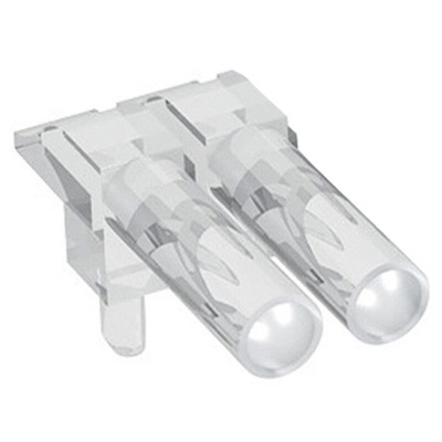 1271.2002 MENTOR, PCB Mounted 2-Way Right Angle LED Light Pipe, Clear Round Lens