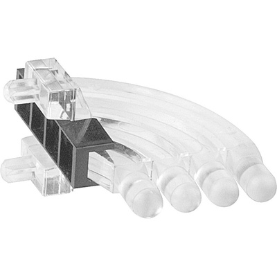 1276.1004 MENTOR, PCB Mounted 4-Way Right Angle LED Light Pipe, Quad-Level-Row Clear Dome Lens