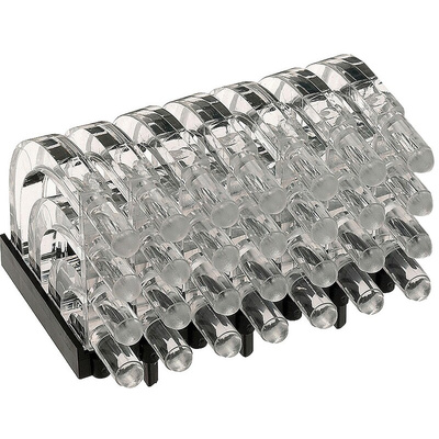 1279.1007 MENTOR, PCB Mounted 28-Way Right Angle LED Light Pipe, Quad-Level-Row Clear Dome Lens