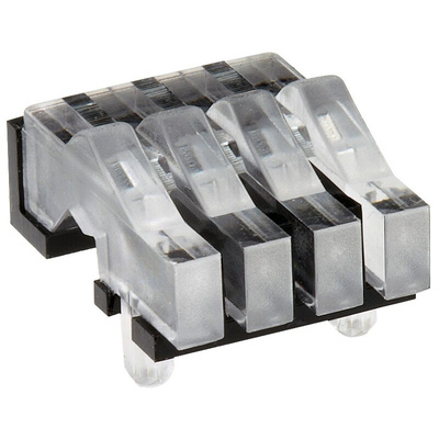 1278.1004 MENTOR, PCB Mounted 4-Way Right Angle LED Light Pipe, Clear Rectangle Lens