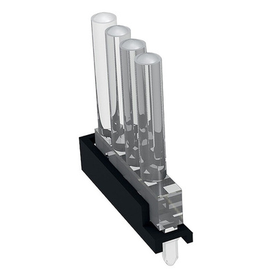 1296.7114 MENTOR, PCB Mounted 4-Way LED Light Pipe, Quad-Level-Row Clear Dome Lens