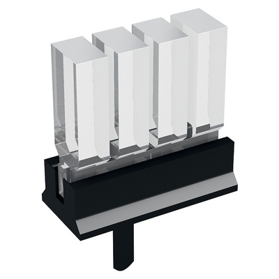 1296.4124 MENTOR, PCB Mounted 4-Way LED Light Pipe, Clear Rectangle Lens