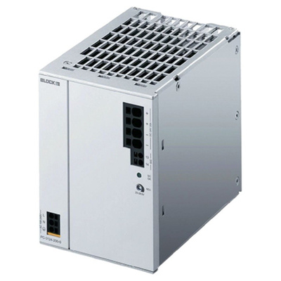 Block PC DIN Rail Power Supply with Fast Tripping of Standard Bi-Metal Circuit Breakers, Push-In Terminals, Stabilised