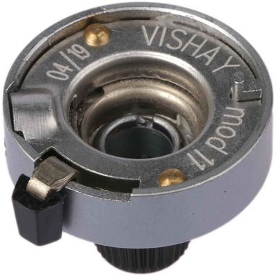 Vishay Potentiometer Knob, Dial Type, 25.4mm Knob Diameter, Chrome, 6.35mm Shaft