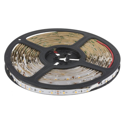 RS PRO 12V Warm White LED Strip Light, 2700 → 3200K Colour Temp, 10m Length