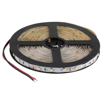 RS PRO 12V White LED Strip Light, 5500 → 7000K Colour Temp, 5m Length