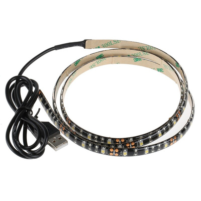 RS PRO 5V dc White LED Strip Light, 6000 → 6500K Colour Temp, 1m Length