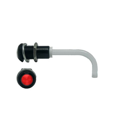 RHD-1100-1500-F9PZR67PR Bivar, Panel Mount Right Angle LED Light Pipe, Red Round Lens