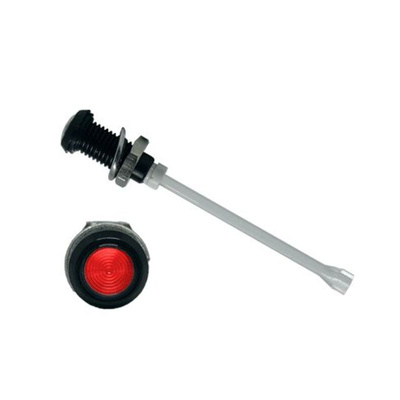 RHD-1140-F9PZR67PR Bivar, Panel Mount Vertical LED Light Pipe, Red Round Lens