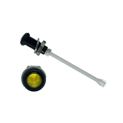 RHD-1140-F9PZY67PR Bivar, Panel Mount Vertical LED Light Pipe, Yellow Round Lens