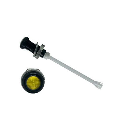 RHD-1160-F6PZY67PR Bivar, Panel Mount Vertical LED Light Pipe, Yellow Round Lens