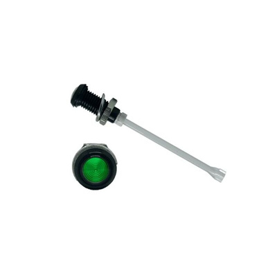 RHD-2390-F9PZG67PR Bivar, Panel Mount Vertical LED Light Pipe, Green Round Lens