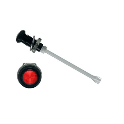 RHD-2390-F9PZR67PR Bivar, Panel Mount Vertical LED Light Pipe, Red Round Lens