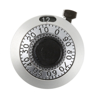 Vishay Potentiometer Knob, Dial Type, 22.2mm Knob Diameter, Chrome, 6.35mm Shaft