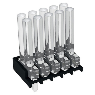 1296.7252 MENTOR, PCB Mounted 10-Way LED Light Pipe, Bi-Level-Row Clear Dome Lens