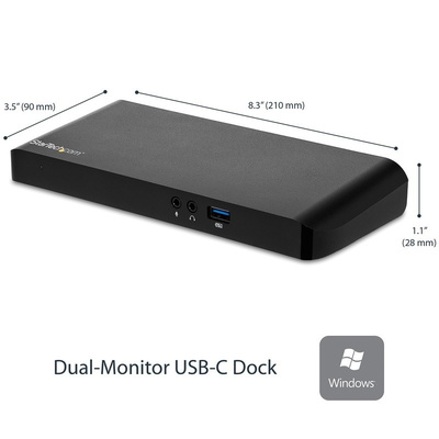 Startech Dual Monitor 4K USB-C Laptop Docking Station with DisplayPort, HDMI - 4 x USB ports