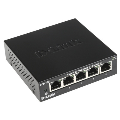 D-Link, 5 port Unmanaged Ethernet Switch, Desktop