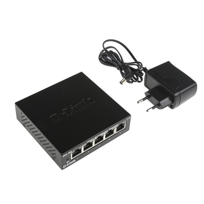 D-Link, 5 port Unmanaged Ethernet Switch, Desktop