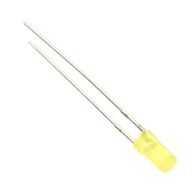 Kingbright2.05 V Yellow LED 3mm Through Hole, Cylindrical L-424YDT