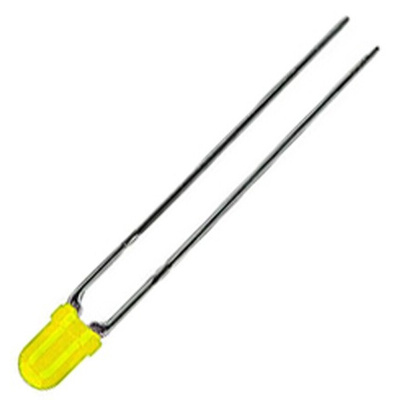 Kingbright2.5 V Yellow LED 3mm Through Hole, L-937YYD