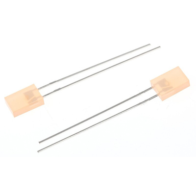 Broadcom1.9 V Orange LED Rectangular Through Hole, HLMP-S400