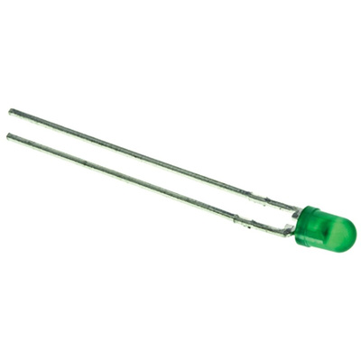 Broadcom2.1 V Green LED 3mm Through Hole, HLMP-1503-D0002