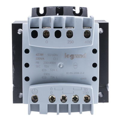 Legrand 220VA Control Panel Transformers, 230V ac, 400V ac Primary 1 x, 115V ac, 230V ac Secondary