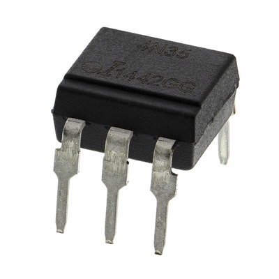 Isocom, 4N35 DC Input Transistor Output Optocoupler, Through Hole, 6-Pin PDIP