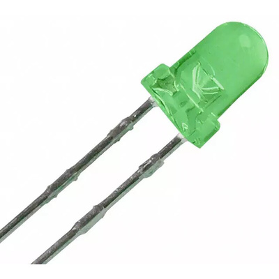 ROHM2.1 V Yellow-Green LED 3mm Through Hole, SLR-343MG3F