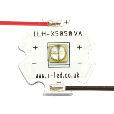 ILH-XQ01-S380-SC211-WIR200 Intelligent LED Solutions, N5050 1 Powerstar Series UV LED, 390nm 1000mW 135 °, 4-Pin