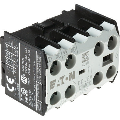 Eaton Auxiliary Contact, 2 Contact, 1NC + 1NO, Front Mount