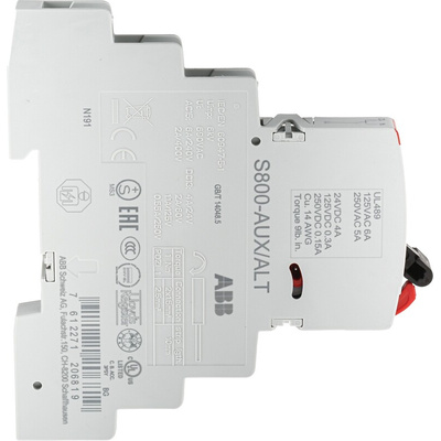ABB Auxiliary Contact, 2 Contact, 2NC + 2NO, DIN Rail Mount