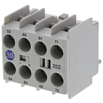 Allen Bradley Auxiliary Contact Block, 4 Contact, 2NC + 2NO, Snap-On