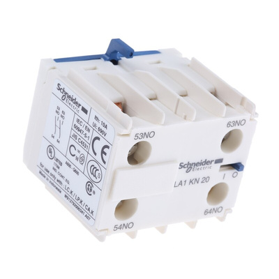 Schneider Electric Auxiliary Contact, 2 Contact, 2NO, Front Mount