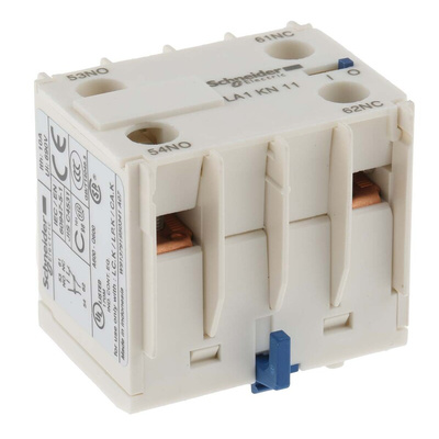 Schneider Electric Auxiliary Contact, 2 Contact, 1NC + 1NO, Front Mount, TeSys