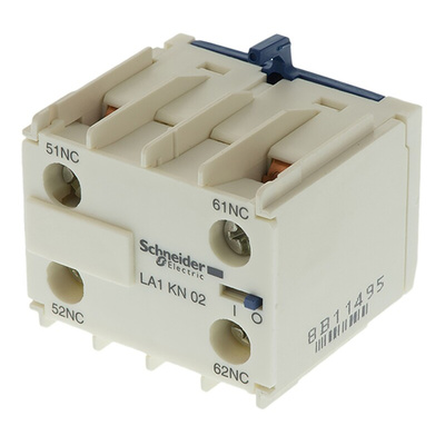 Schneider Electric Auxiliary Contact, 2 Contact, 2NC, Front Mount