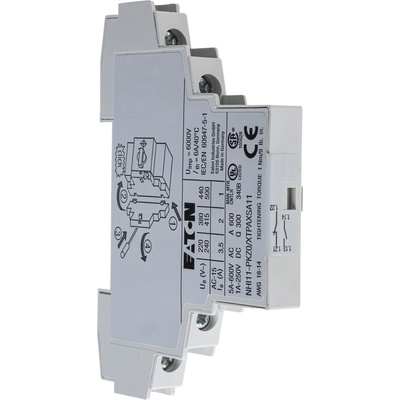 Eaton Auxiliary Contact, 2 Contact, 1NC + 1NO, Side Mount
