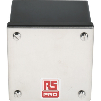RS PRO 304 Stainless Steel Satin Adaptable Enclosure Box, 0 Knockouts 100mm x 100 mm x 85mm