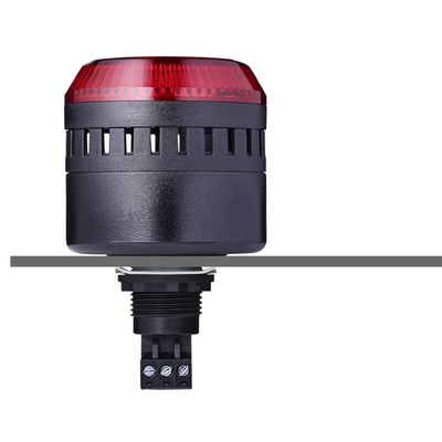AUER Signal ELM Series Red Buzzer Beacon, 230 → 240 V ac, IP65, Panel Mount, 98 at 1 Metre