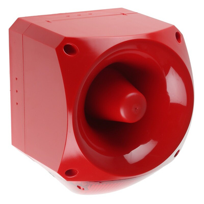 Klaxon PNC Series Red Sounder Beacon, 10 → 60 V dc, IP66, Side Mount, 120dB at 1 Metre