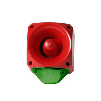 Klaxon Green Sounder Beacon, 10 → 60 V dc, IP66, 113dB at 1 Metre
