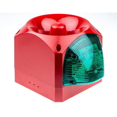 Klaxon Green Sounder Beacon, 10 → 60 V dc, IP66, 116dB at 1 Metre