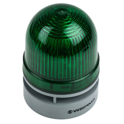 Werma EvoSIGNAL Mini Series Green Sounder Beacon, 24 V dc, IP66, Base Mount, 95dB at 1 Metre