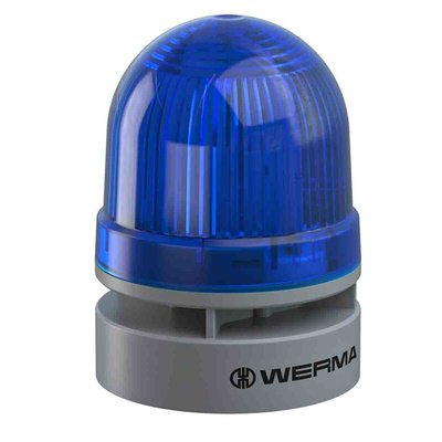 Werma EvoSIGNAL Mini Series Blue Sounder Beacon, 24 V dc, IP66, Base Mount, 95dB at 1 Metre